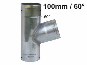 Zink Fallrohr Abzweig d=100mm / 100mm x 60° - Bild 1 von 2