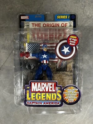 Экшн-фигурка 2002 Marvel Legends Captain America серия 1 Toy Biz! (Совершенно новый) - Изображение 1 из 2