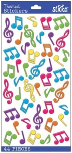 Music Notes, 4x7", 3D gel scrapbook stickers Sticko 52-38131 - Picture 1 of 1