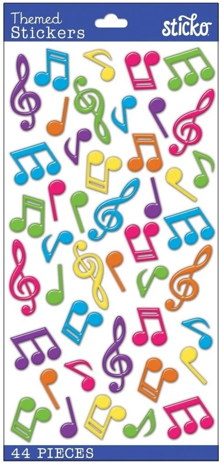 Music Notes, 4x7", 3D gel scrapbook stickers Sticko 52-38131 - Image 1 of 1