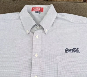 Coca Cola 2XL Uniform Delivery Work Shirt Blue Coke Long Sleeve Embroidered XXL - Picture 1 of 10