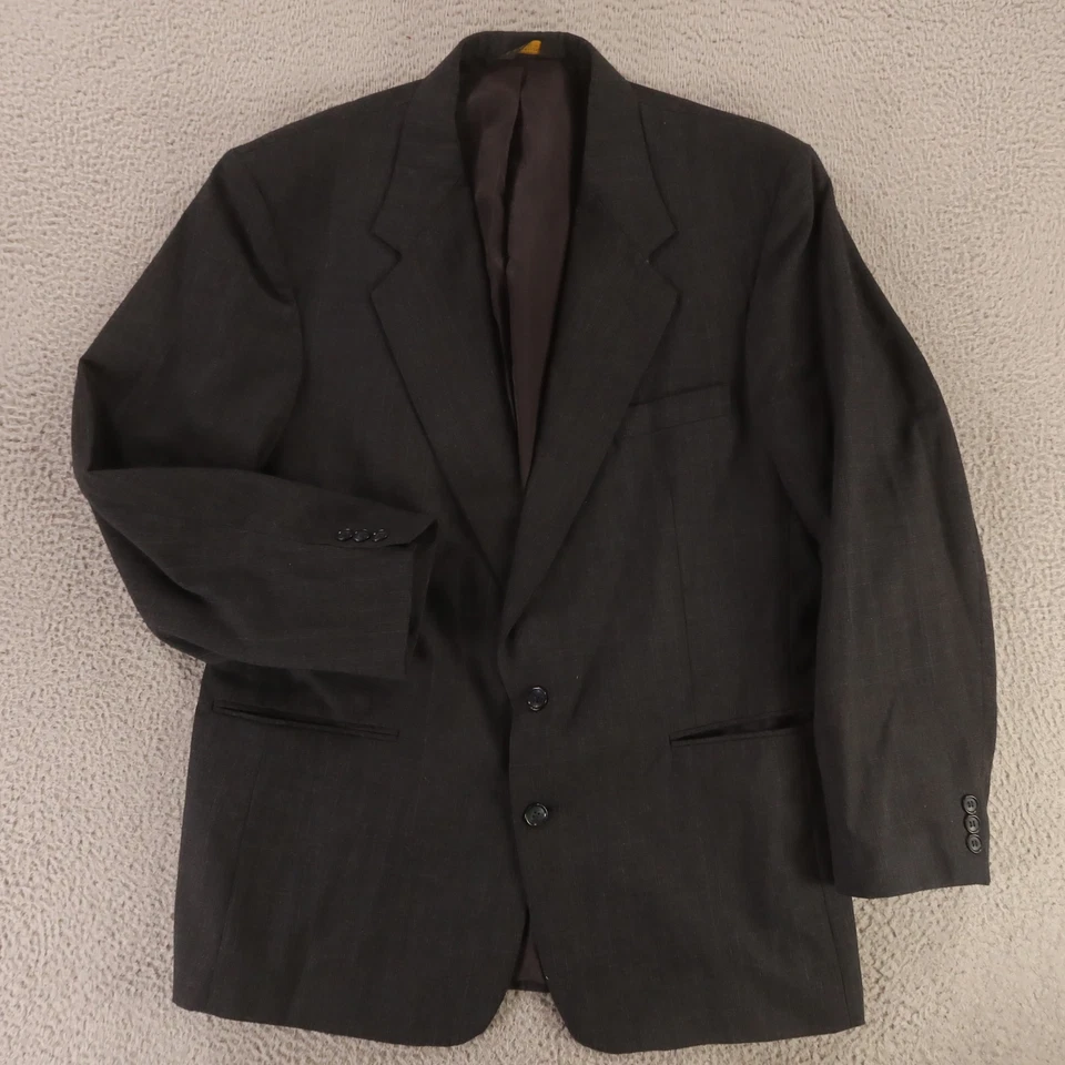 Blazer De Colección Chaqueta L Gris Príncipe de Gales Check Glen Poliéster Lana 44R Foto 1 de 4