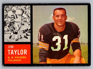 Jim Taylor Packers SP 1962 Topps #66 - Imagen 1 de 3