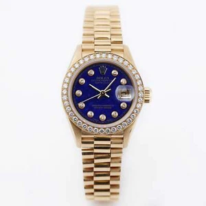 Rare Rolex Lady DateJust | REF. 69138 | Lapis Lazuli Diamond Dial | 26mm | 18k Y - Picture 1 of 6