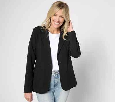 Blazer mujer con control tejido manga larga negro talla mediana (M) A632405 Foto 1 de 2