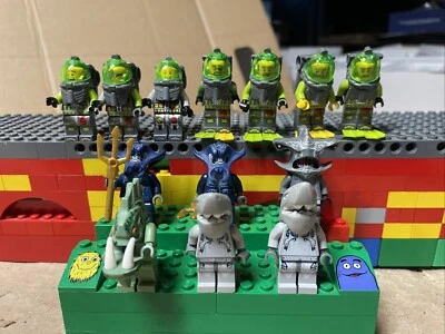 LEGO Atlantis Minifigure Hammerhead, Barracuda, Shark, Manta, & Diver Lot Of 13  - Image 1 of 4