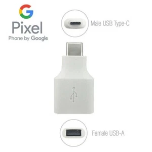 Adaptateur Google femme USB A vers type C mâle OTG connecteur blanc universel authentique - Photo 1 sur 4