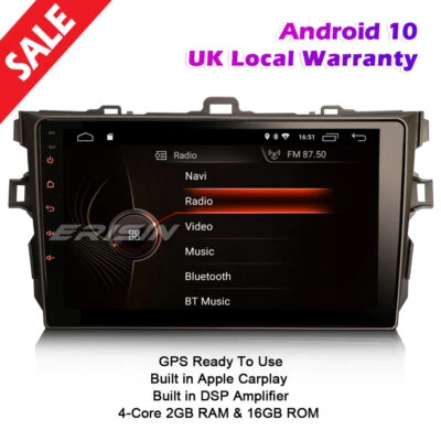 9" CarPlay Android 10.0 Car Stereo GPS For TOYOTA COROLLA ALTIS DAB+ 4G DSP OBD2 - Image 1 of 4