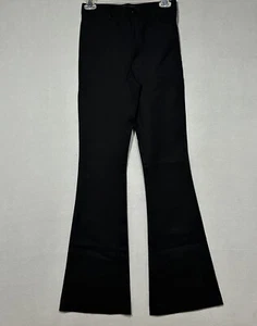 Zara High Waist Flare Pants Size Small Black Faux Pockets Office Work Basic - Picture 1 of 6