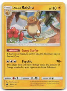 Alolan Raichu #31/111 Sonne und Mond purpurrot Invasion Holo selten Holo LP 4C1 - Bild 1 von 2