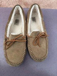 UGG Herren Olsen Slipper Größe 12 Wildleder Obermaterial Fest Leder Spitze - Bild 1 von 13