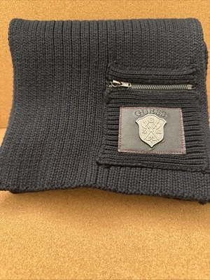 Vintage Guess Black Knit 100% Cotton Scarf - Image 1 of 4