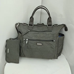 BAGGALLINI 3 in 1 Convertible Nylon Rucksack Tasche Handgelenktasche grau - Bild 1 von 12