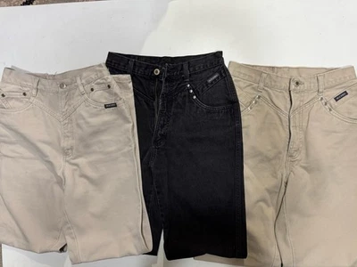 Lot 3 VTG Rockies Pants Jeans 26X31 Tan, Cream, Black High Waist Denim Studs EUC - Image 1 of 4