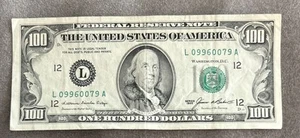 Small Face $100 bill (One Hundred Dollar Bill) - Series 1985 - Picture 1 of 2