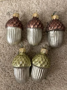 Department 56 Acorn Ornaments Glass Lot Of 5  - Picture 1 of 4