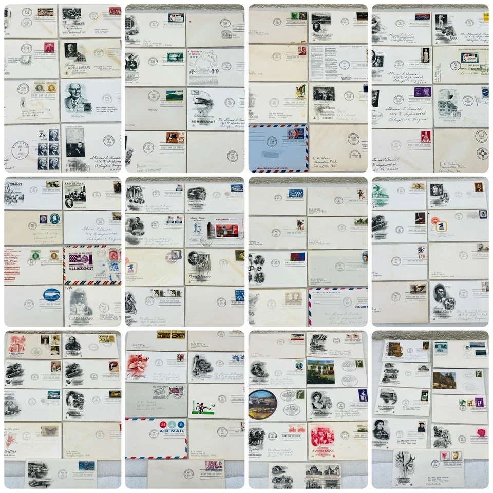 ¡¡Lote de 100!! ¡¡De colección!! Colección Primer Día FDC Cubiertas Años 50-80 Muchas Estampillas Foto 1 de 4