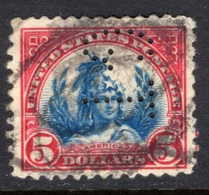 US Scott 573 Used - Perfin - CV 15$ - Picture 1 of 2