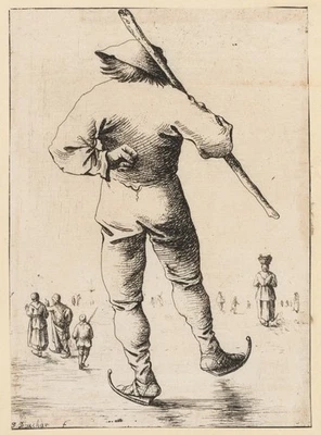 D. DEUCHAR (1743-1808), Bäuerlicher Eisläufer, Rad. Historismus Sport 1750-1799 - Bild 1 von 4