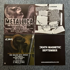4 X RARE METALLICA PROMO 12x12 FLATS & A STICKER - 2008 - RECORD SHOP DISPLAY - Foto 1 di 5