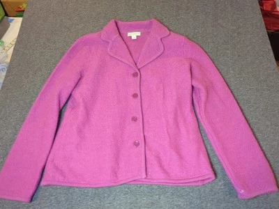 Cárdigan Chaqueta Mujer Appleseeds Rosa Lana Hervida Talla M Cierre Botón De Colección Foto 1 de 4