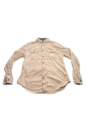 Jeremiah American Legacy Corduroy Collar Shirt L 100% Cotton Tan Khaki Workwear - Image 1 of 4