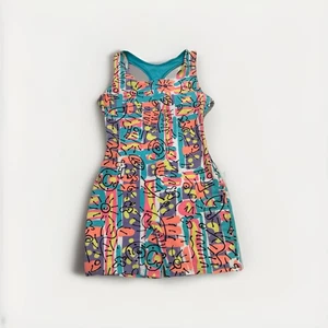 NEU Vintage Biketard Unitard Bunt Neon Gilda Marx Gr. XS (YJ) Abstrakt - Bild 1 von 7