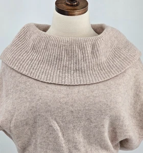 Ya Los Angeles Pulloverkleid Wollmischung Größe S hellbraun beige Wasserfallausschnitt - Bild 1 von 5