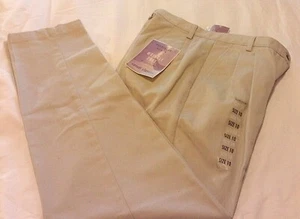 Pantaloni da donna Van Heusen taglia 10 KNAKI pieghe anteriori senza rughe nuovi con etichette - Foto 1 di 12