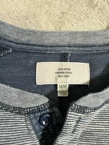 Jack Spade New York Men Pullover Crew Neck Henley Sweater Blue Large Long Sleeve - Picture 1 of 6