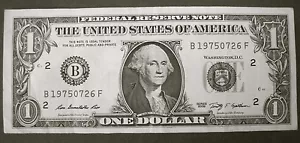 BIRTHDAY ANNIVERSARY NOTE 1975 JULY 26 Fancy Serial Number$1 One Dollar FRN 2009 - Picture 1 of 7