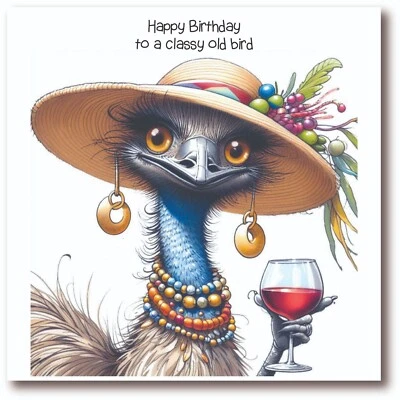 BLUSH & WHISTLE Birthday Card for Her - Funny Adult Humour - Classy Old Bird - BW0036