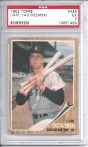 1962 TOPPS #425 CARL YASTRZEMSKI PSA 5 EX