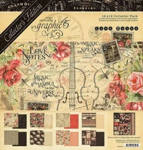 GRAPHIC 45 "LOVE NOTES" 12X12 COLLECTOR'S EDITION PAPER PACK  ROMANCE SCRAPJACK - Picture 1 of 10