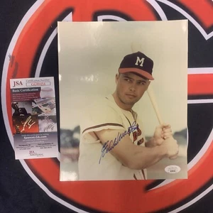 Eddie Mathews Signed 8x10 Photo Atlanta Braves Autographed JSA COA - Picture 1 of 3