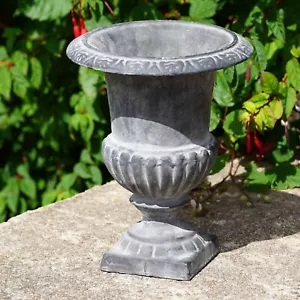 Gusseisen Urne Bleioberfläche | Vintage Vase Ornament Französisch Antik Gartendekor - Bild 1 von 4