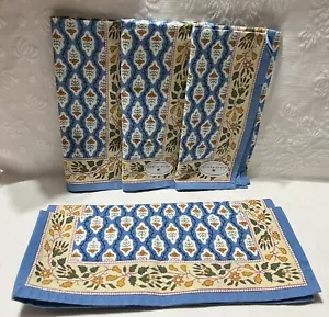 Granatapfel Inc.-Himmelblau/Gelbgold Blumen-Servietten/Tischsets Set (Stck.5) - Bild 1 von 9