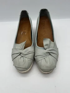 Stegmann Shoe Wedge Large Bow All Over Leather Mint Green Hidden Heel EUR 41 - Picture 1 of 11