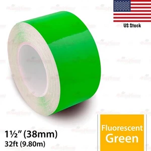 1-1/2" Vinyl Pinstriping Pin Stripe Styling Tape Sticker 38mm FLUORESCENT GREEN - Picture 1 of 13