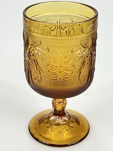 Taza de agua de vino con patas ámbar de tiara de Indiana de colección MCM - Imagen 1 de 5