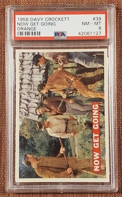 1956 Orange Davy Crockett #39 Now Get Going Original Collector Card PSA 8 NM/MT - Image 1 of 2