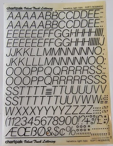 Chartpak Velluto Touch Lettering Helvetica Light Italic 48pt/M32860C Nero - Foto 1 di 1