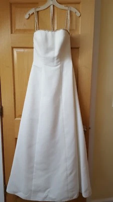 Vestido/vestido de novia Oleg Cassini talla 4 color marfil, largo completo, cristal Swarowski Foto 1 de 4