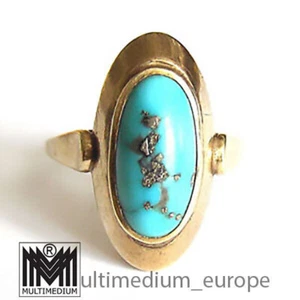Vntage 333 Gold Ring mit Türkis 8kt turquoise 8ct - Bild 1 von 6