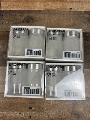 Новый лот из 4 матовых стеклянных банок для специй IKEA Droppar от Maya Robert 401.136.13 - Изображение 1 из 4