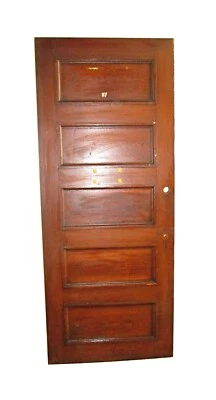 Antique 5 Pane Wood Privacy Door 87.5 x 35.75 - Image 1 of 4