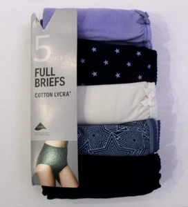 M & S Ladies 5 Pack Cotton Lycra Full Briefs Knickers Underwear Size 12 14 18 22 - Picture 1 of 8