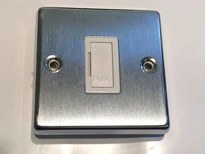 CRABTREE SATIN BRUSHED CHROME FUSE SPUR ad1a4 - Picture 1 of 1