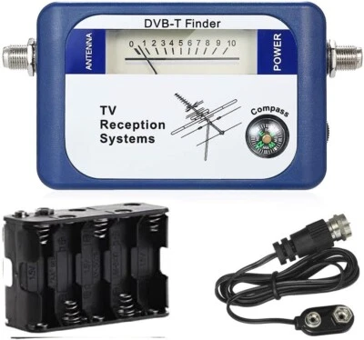 TV ANTENNA SIGNAL METER FINDER W/ COMPASS BUZZER OTA DVB HD UHF VHF OVER THE AIR - Image 1 of 4
