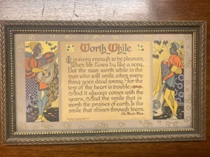 1920er Art Deco Worth While Ella Wheeler Wilcox A Gibson Produktionsdruck gerahmt - Bild 1 von 12